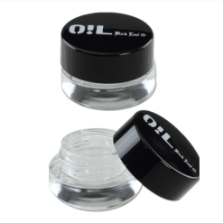 Oil Black Leaf Glass Container with Plastic Lid 3 ml
