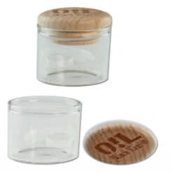Oil Black Leaf clear glass jar with wooden lid 3ml