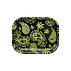 Paisley Weed Metal Mixing Tray Small 18 x 14 cm