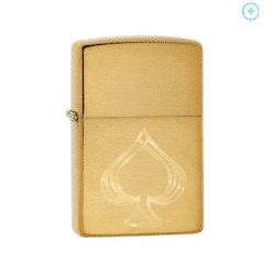 Orginal ZIPPO Lighter messingbørstet farve Ace of Spade