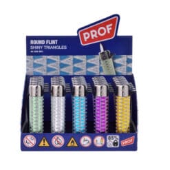 Prof Shining Triangles Round Flint Lighter