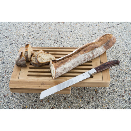 Laguiole Bamboo Cutting Board W/Bread Knife - Image 2
