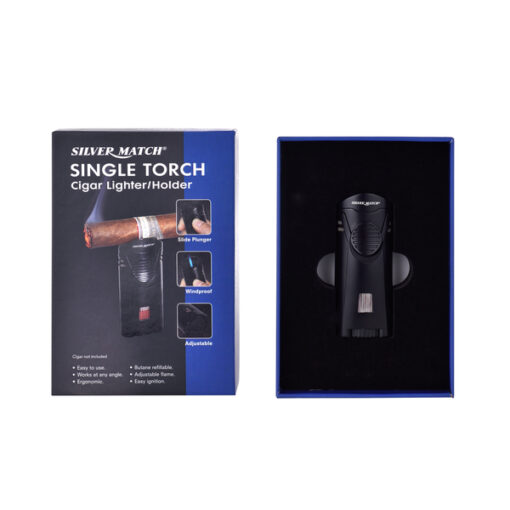 Silver Match Cigar Lighter/Holder Blueflame - Billede 3