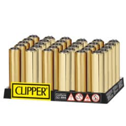 Clipper Micro Crystal Gold Lighter