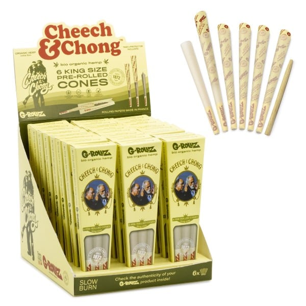 G ROLLZ Cheech Chong Organic Hemp Extra Thin 6 Stk Cones www.jware .dk https://jware.dk/sv/produkt/g-rollz-cheech-chong-organisk-hampa-extra-tunn-6-stk-koner/ G-ROLLZ Cheech & Chong Organic Hemp Extra Thin - 6 st kottar