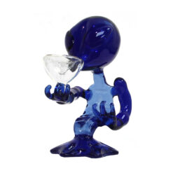Glas Bong Blå Alien 15 cm