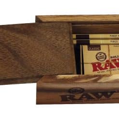 Alternative view of Raw Acacia Wood Box With Slide Top (128 x 86 x 60 mm)