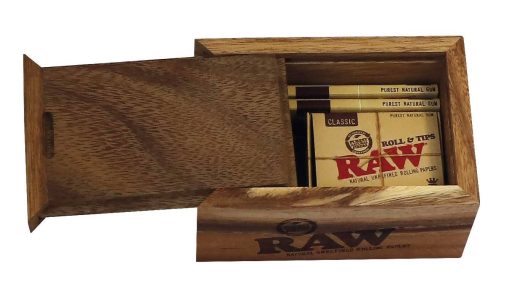 Raw Acacia Wood Box With Slide Top (128 x 86 x 60 mm) - Billede 2