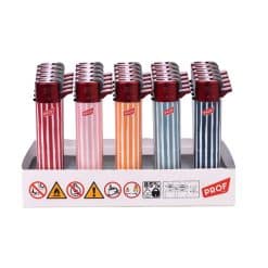 Prof Red Stripes Flint Lighter