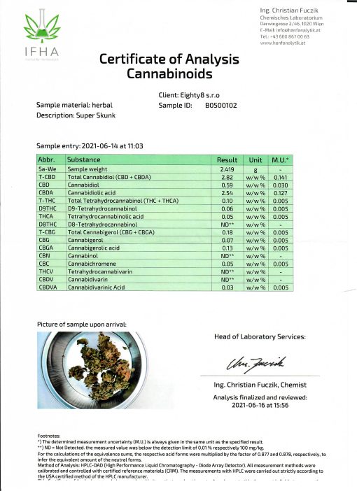 Eighty8 CBD Super Skunk Premium rökelsepinne 8%. - Bild 2