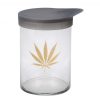 420 Science Wide Mouth Jar Gold Leaf www.jware .dk https://jware.dk/produkt/420-science-clear-screw-top-glaskrukke-small/