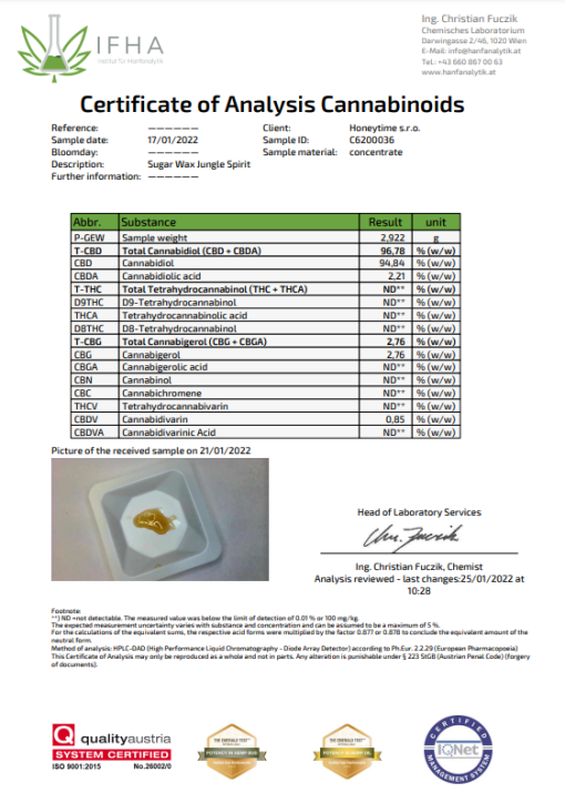 Happease - Extract Lemon Tree Sugar Wax 62% CBD 1g - Billede 2