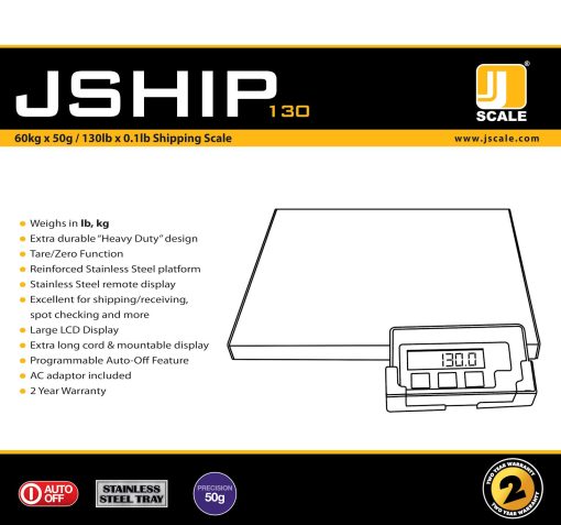 Pakkevægt Jennings JShip 130 60kg X 50g - Billede 2