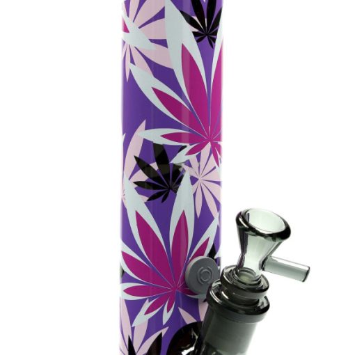 Fire-Flow X Black Leaf Glass Bong Pink Leaves 40 cm - Image 3