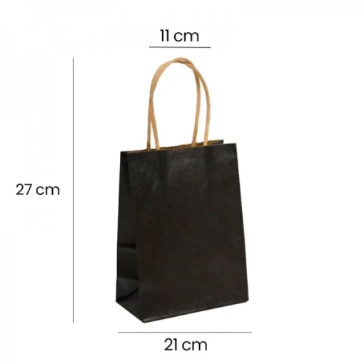 Paper Carrier Bag Twisted w/Handle 210 x 110 X 270 mm 50 Pcs - Image 4