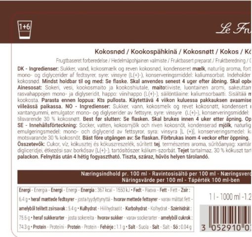 Monin Purémix Kokos 100 cl - Billede 2