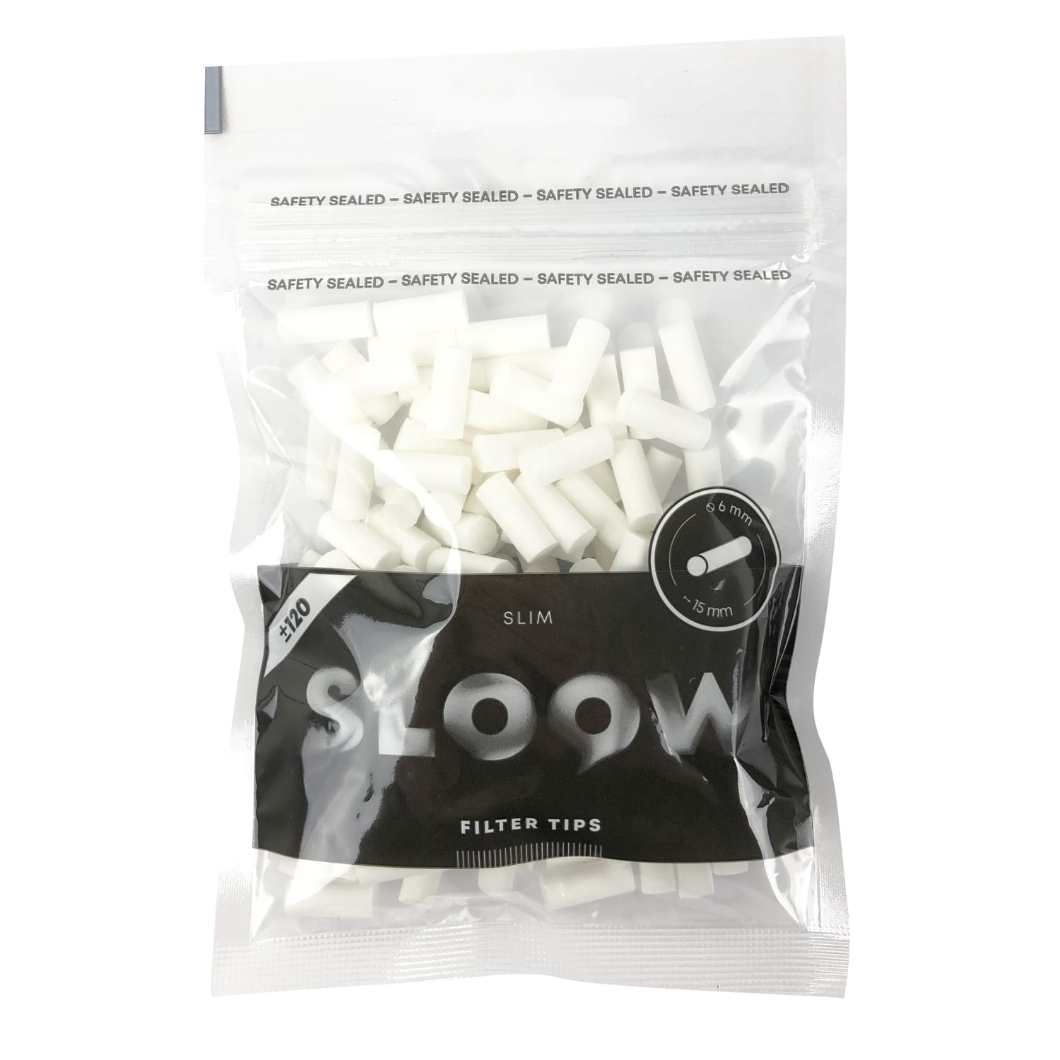 Sloow Black Filter Tips Slim 6 mm 120 pcs