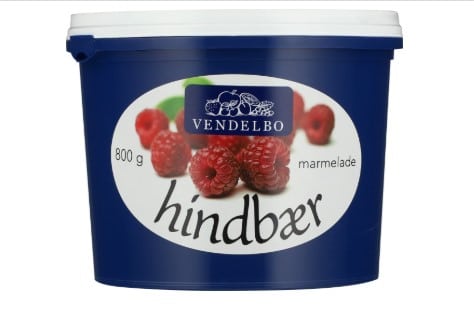 Vendelbo Hindbaer Marmelade 800g www.jware .dk https://jware.dk/sv/produkt/vendelbo-hallonsylt-800g/ Vendelbo Hallonsylt 800g