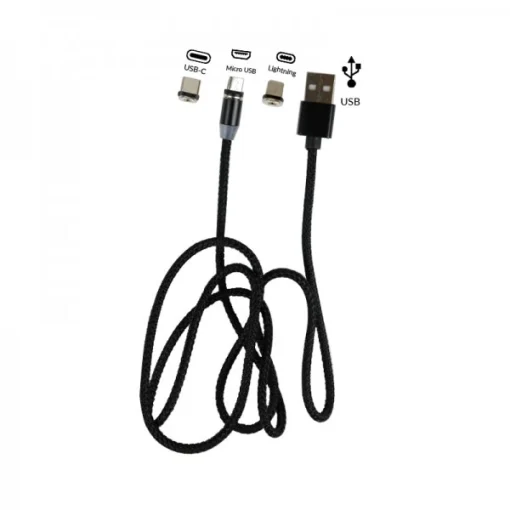 360° Magnetic Swivel Tip USB-A Cable 1M - Billede 2