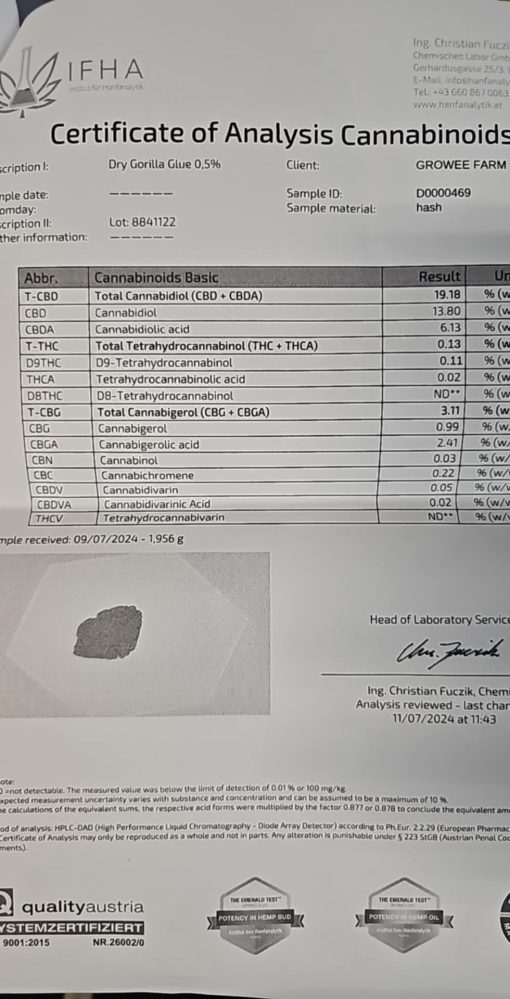Dry Gorilla Blue Hash CBD 20% - Billede 2