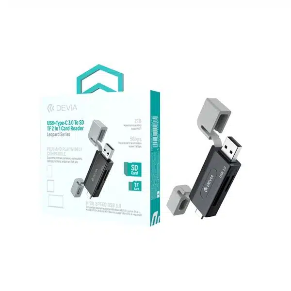 Devia Kortlaeser SD TF 2 i 1 Type C 3.0 5 Gbps www.jware .dk https://jware.dk/sv/produkt/devia-kortlaesare-sd-tf-2-i-1-typ-c-3-0-5-gbps/ Devia kortläsare (SD/TF) 2 i 1 typ C 3.0 (5 Gbps)