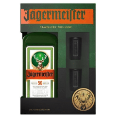 Jägermeister m/2 glas 35% 175 cl