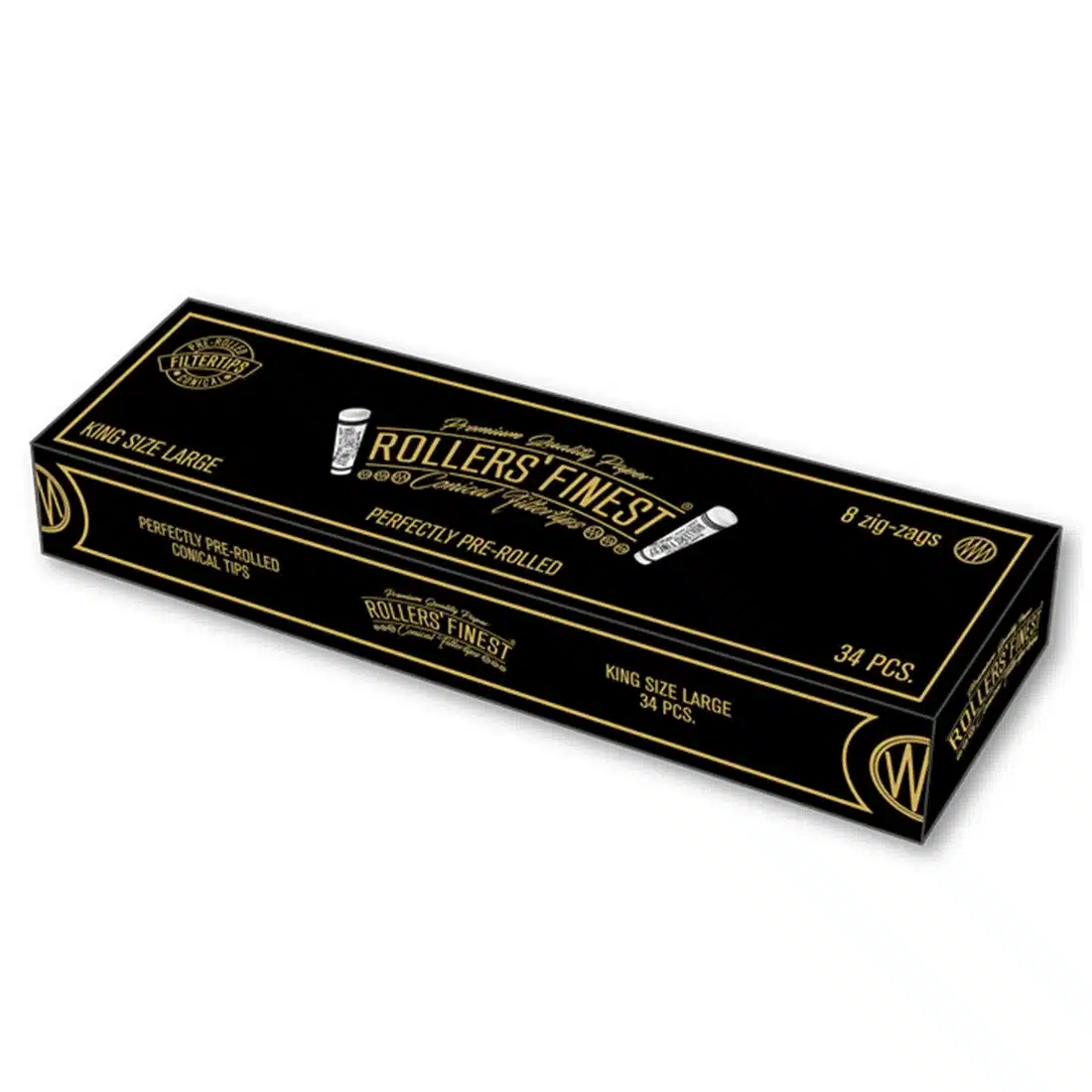 Rollers Finest King Size Large Black Pre-rolled Tips