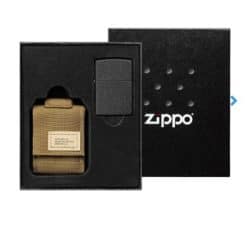 Zippo Gift Set Svart tändare + militärväska