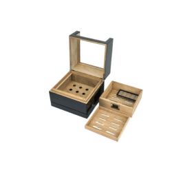 Alternative view of Humidor med kolfiberfinish och akrylplåt för ca 50 cigarrer