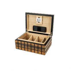 Alternative view of Passatore Humidor Ribs Svart/Makassarmatta För ca 30-40 Cigarrer