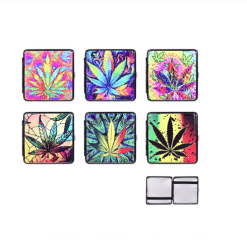 Atomic Cigarette Case PU m/gummiband Bladdesign