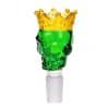 Urban Crew Skull Crown Green Glass Bong Bowl 18mm www.jware .dk https://jware.dk/sv/produkt/black-sheep-dark-lord-blue-bongskaal-av-glas-18mm/