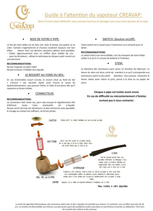 Créavap Sæt E-pipe Bent 18350 Grøn Saraifo - Billede 3