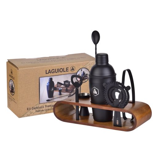 Laguiole Cocktail Set 7 Pieces & Wooden Stand - Image 4