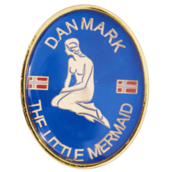 Havfrue Blå Rund Magnet