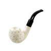 Blok Meerschaum Pipe Large Carved Bent www.jware .dk https://jware.dk/produkt/blok-meerschaum-pipe-large-glat-apple/