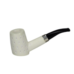 Blok Meerschaum Pipe Poker Carved Silver Ring
