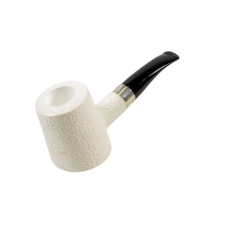 Blok Meerschaum Pipe Poker Rustik Sølvring