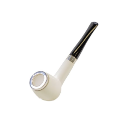 Blok Meerskum Pipe Billiard Army /Glat Sølvring