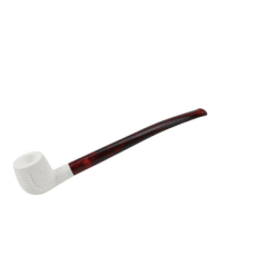 Blok Meerskum Pipe Læsepibe Graveret Let Buet
