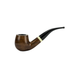 Herr... Pipa Redwood böjd brun polerad pipa 9 mm