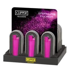 Clipper Large Sparkling Fuchsia Lighter