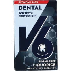 V6 Liquorice Sugarfree 50 Stk 12 Pack www.jware .dk https://jware.dk/ V6 Liquorice Sugarfree 50 Stk (12-Pack)