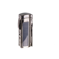 Passatore Bordlighter 4-Jet – Kulfiber/Gunmetal 11,5 cm med Cigarklipper & Cigarpunch