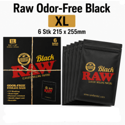 Raw Odor-Free Black XL 6 Stk 215 x 255mm