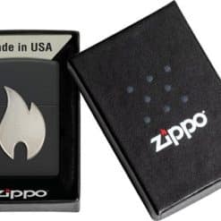 Alternative view of Zippo Black Emblem Big Flame Silver - 2008154