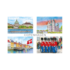Marmorkirken/Rosenborg/Nyhavn/Garder Postkort 16 x 12 cm