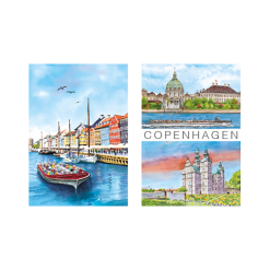Nyhavn/Marmorkirken/Rosenborg Postkort 16 x 12 cm