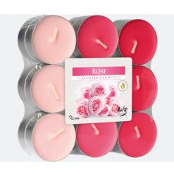 Fyrfadslysduft Rose – pakke med 18 stk
