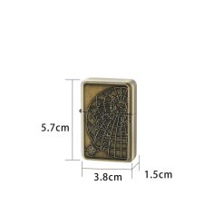 Alternative view of Champ High Windproof World Map Metal Benzin Lighter